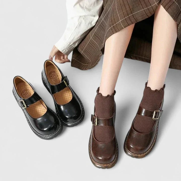 Women's Leather Mary Jane Platform Shoes