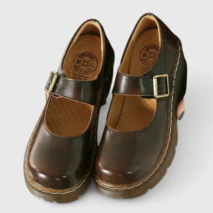 Women's Leather Mary Jane Platform Shoes
