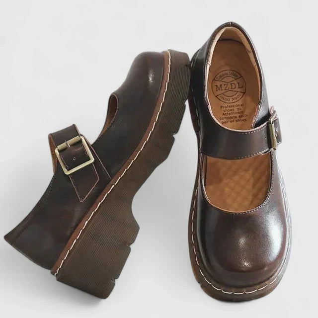 Women's Leather Mary Jane Platform Shoes