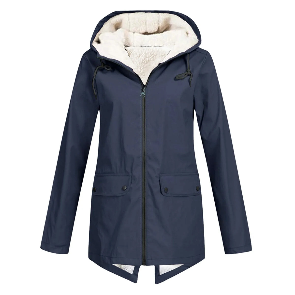 Women's Longline Sherpa Lined Hooded Winter Jacket
