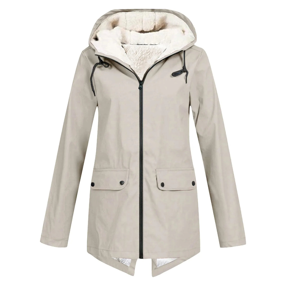 Women's Longline Sherpa Lined Hooded Winter Jacket