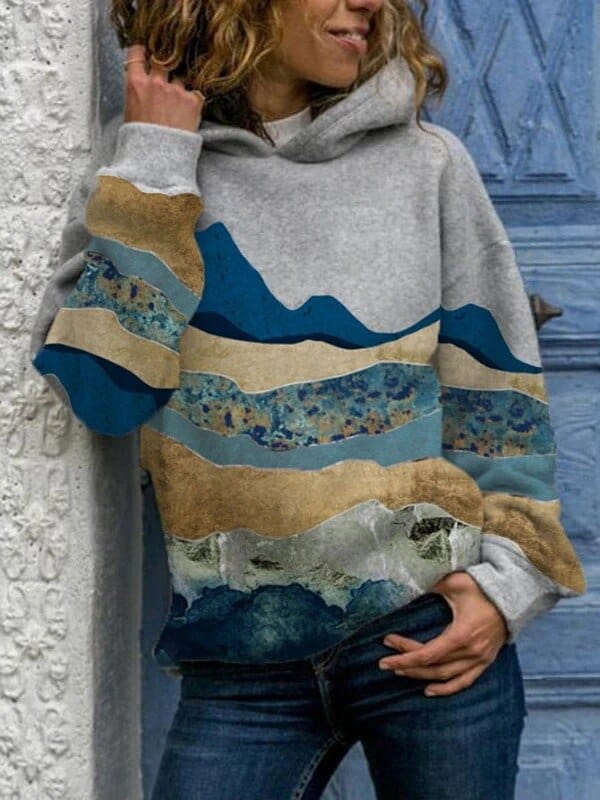 Women's Mountain Landscape Hooded Sweatshirt