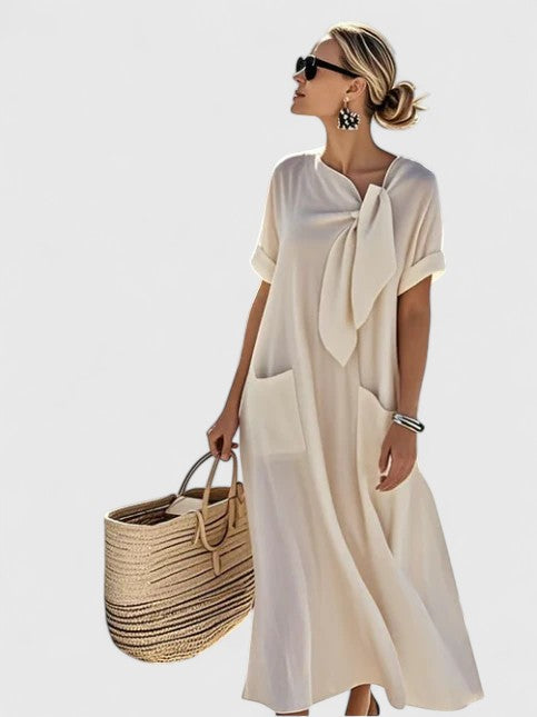 Robe midi Antonina à nouer au cou pour femmes, été