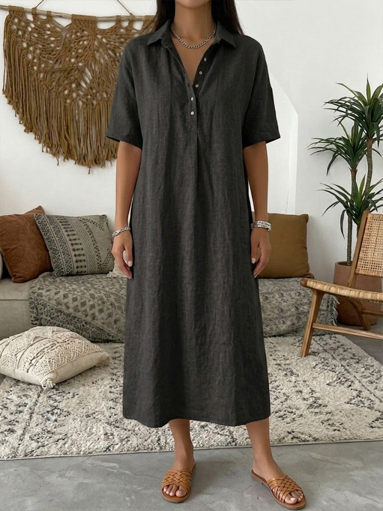 Women’s Casual Collared Summer Midi Dress