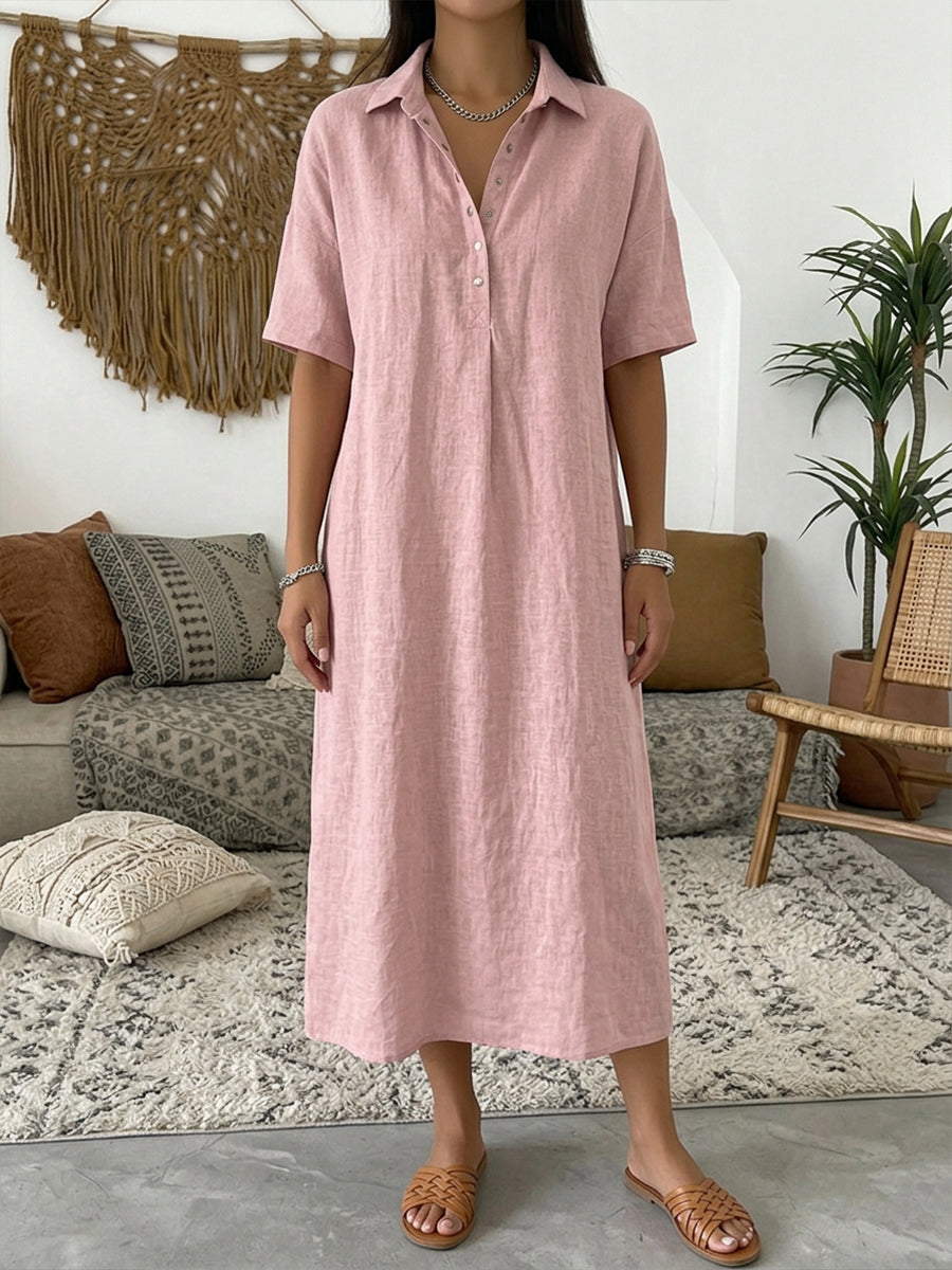 Women’s Casual Collared Summer Midi Dress
