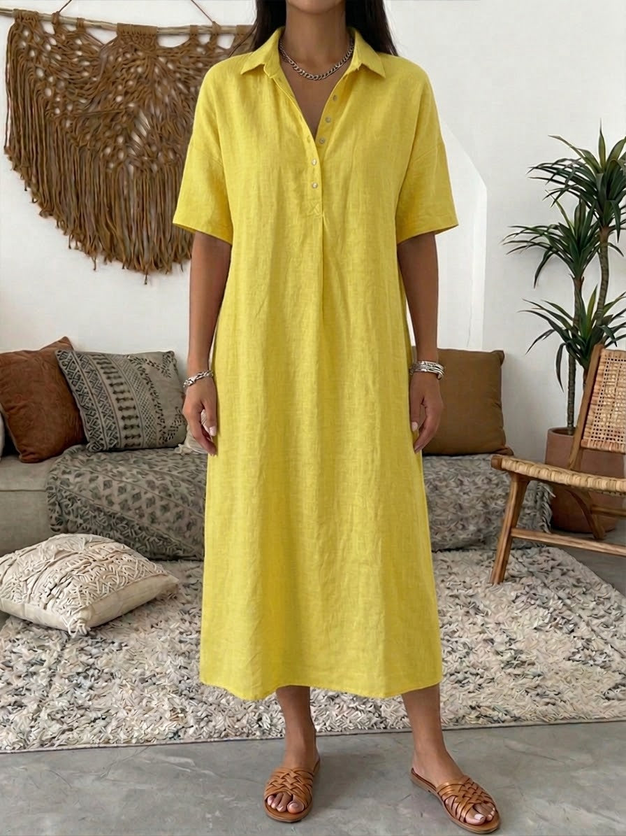 Women’s Casual Collared Summer Midi Dress