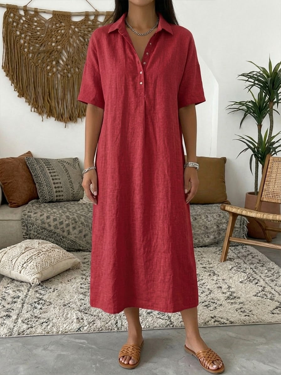 Women’s Casual Collared Summer Midi Dress