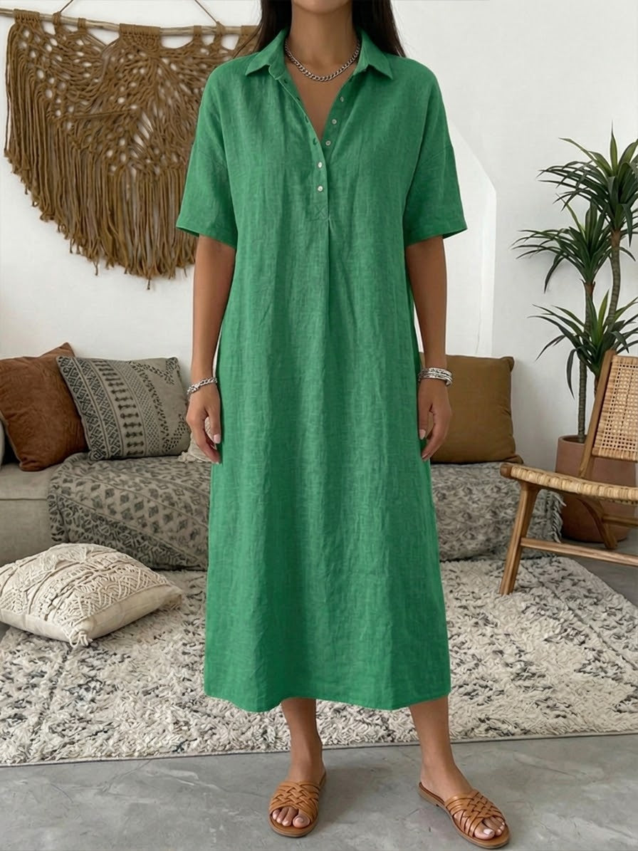 Women’s Casual Collared Summer Midi Dress