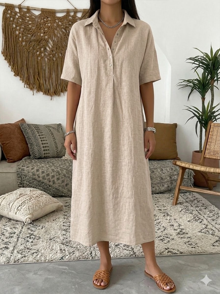 Women’s Casual Collared Summer Midi Dress