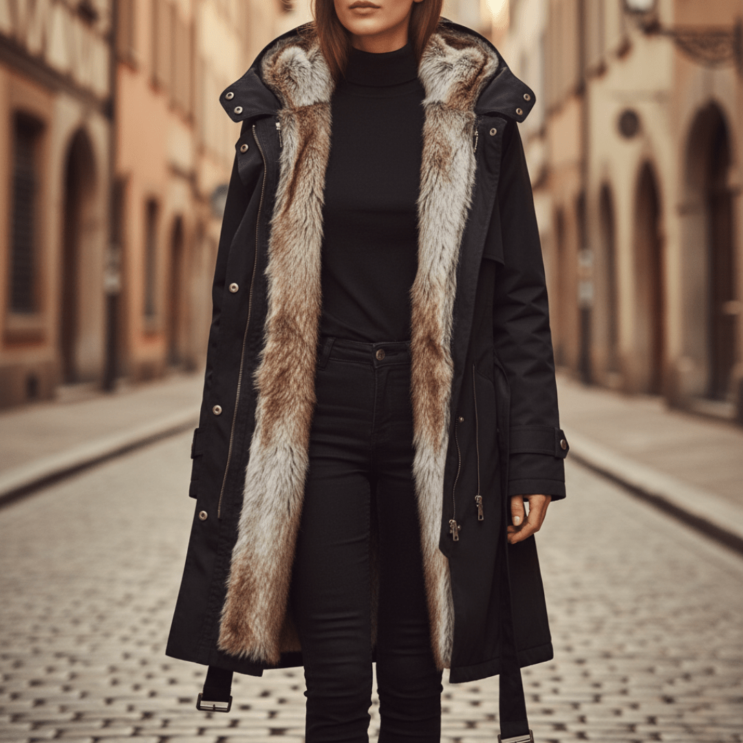 Women's Winter Parka with Faux Fur Lining