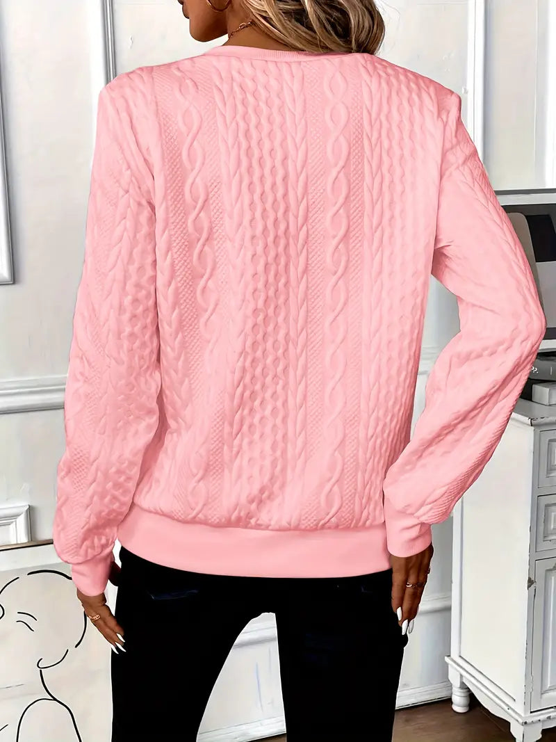Maglione da donna con cerniera, maniche lunghe, vestibilità ampia