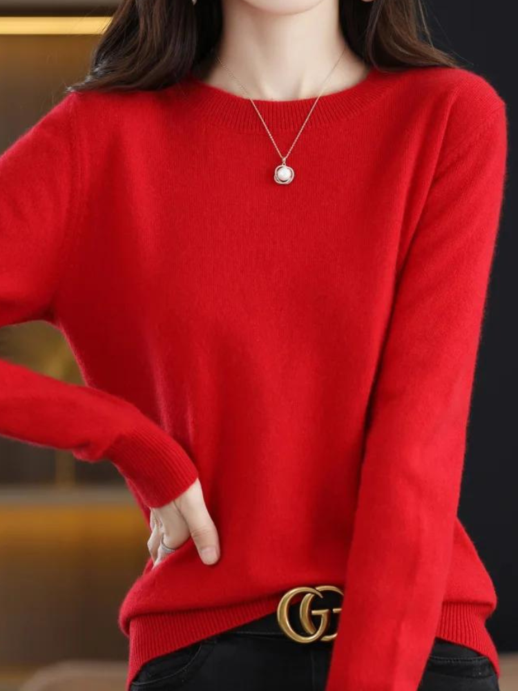 Maglione da donna in morbida maglia con scollo rotondo