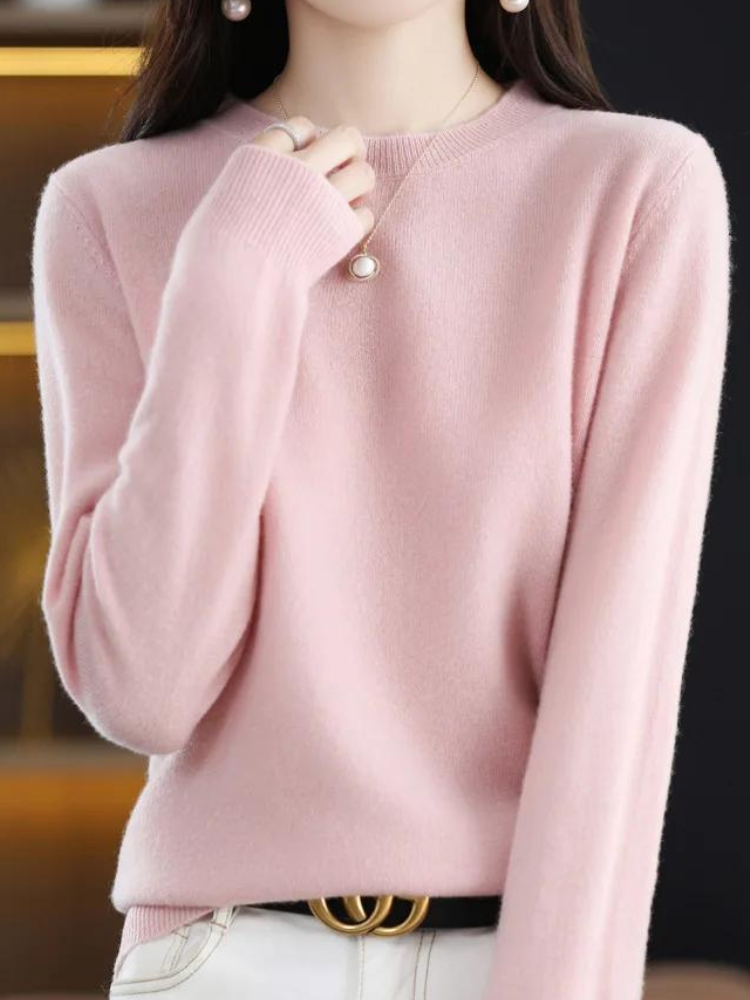 Maglione da donna in morbida maglia con scollo rotondo