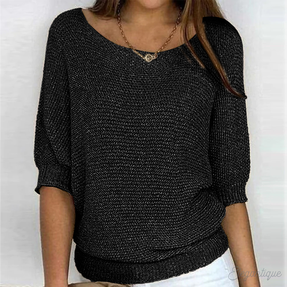 Women's Relaxed Crew Neck Pullover Sweater