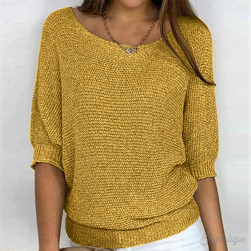 Women's Relaxed Crew Neck Pullover Sweater