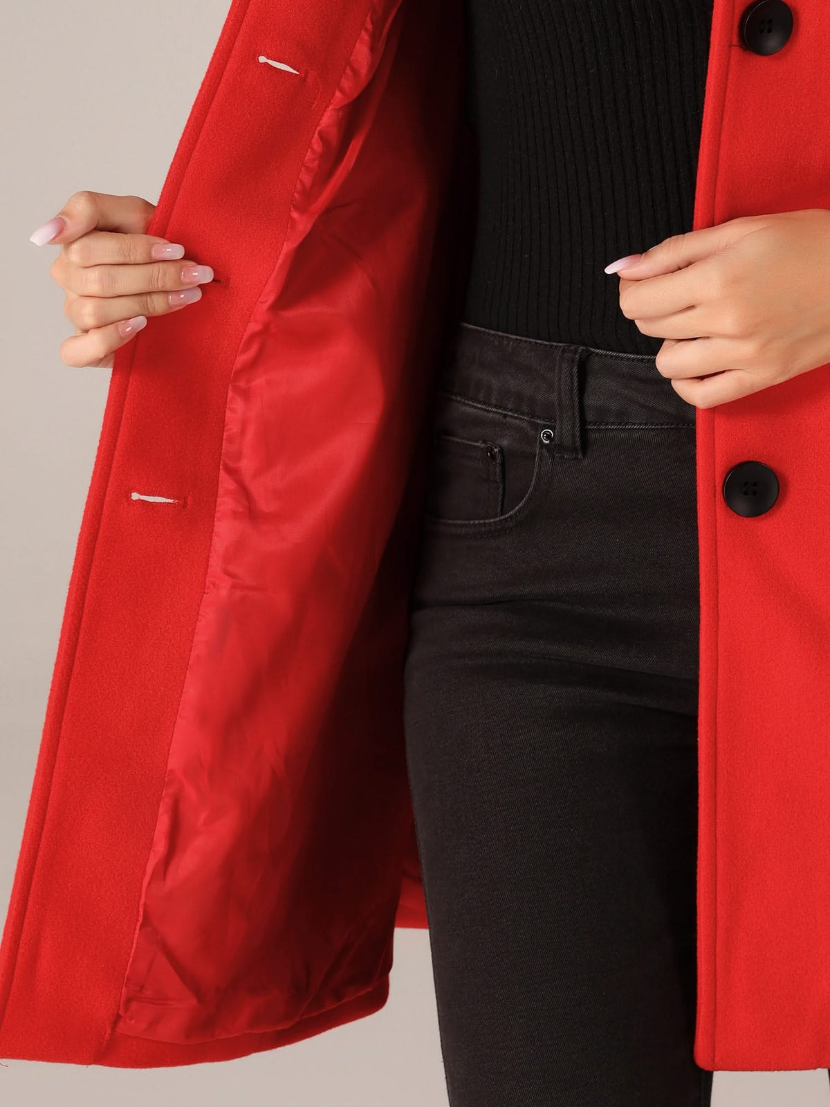Women's Classic Tailored Single-Breasted Coat