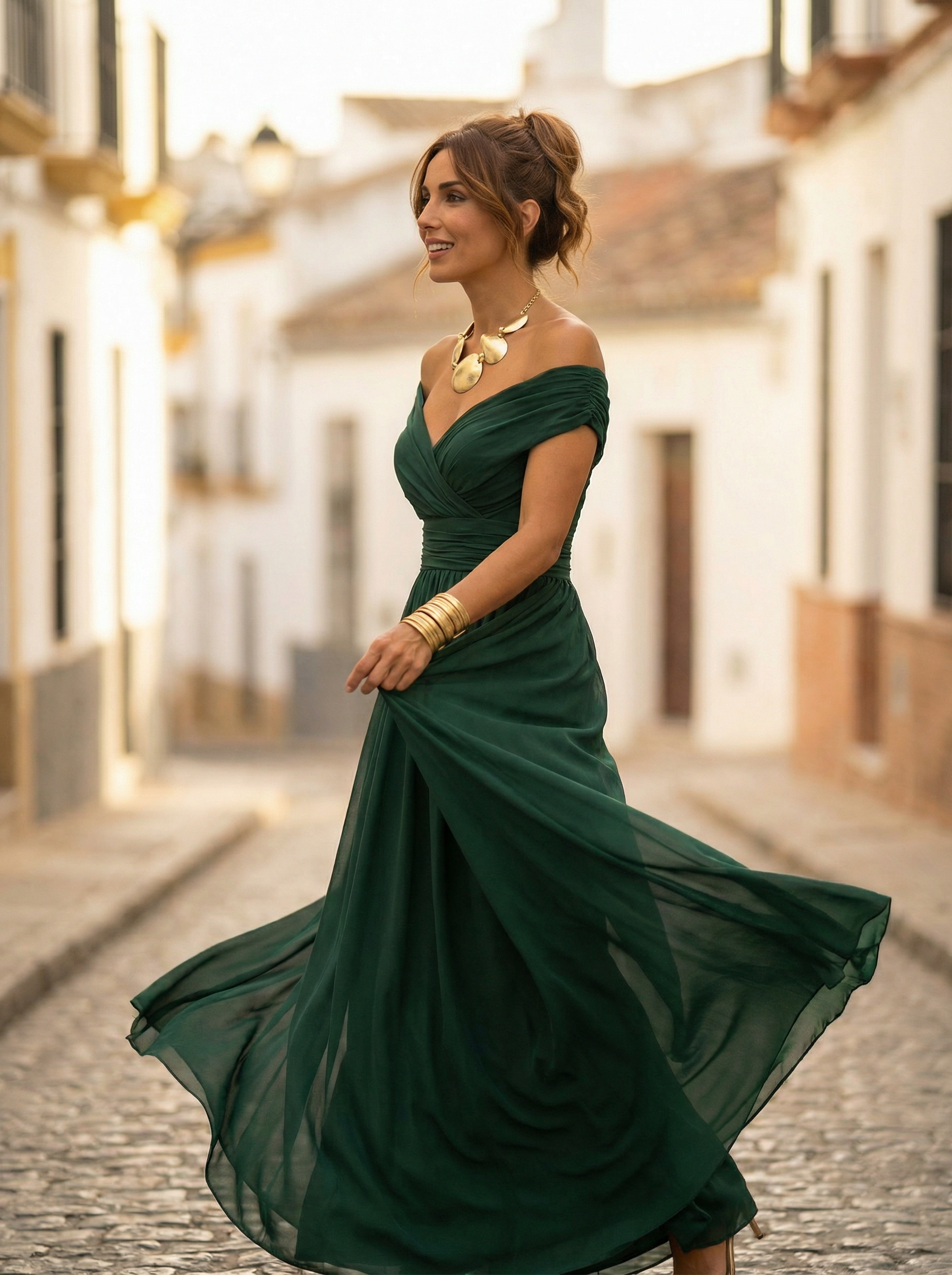 Robe maxi de soirée élégante pour femme à épaules dénudées