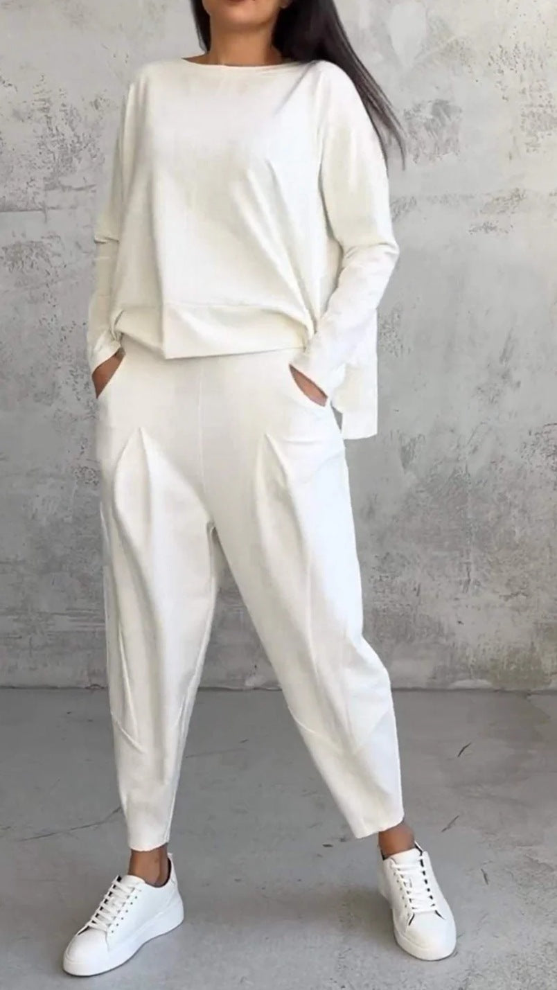 Completo casual da casa da donna composto da 2 pezzi con jogger