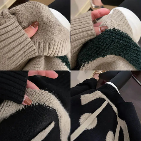 Women's Oversized Smiley Knit Hoodie