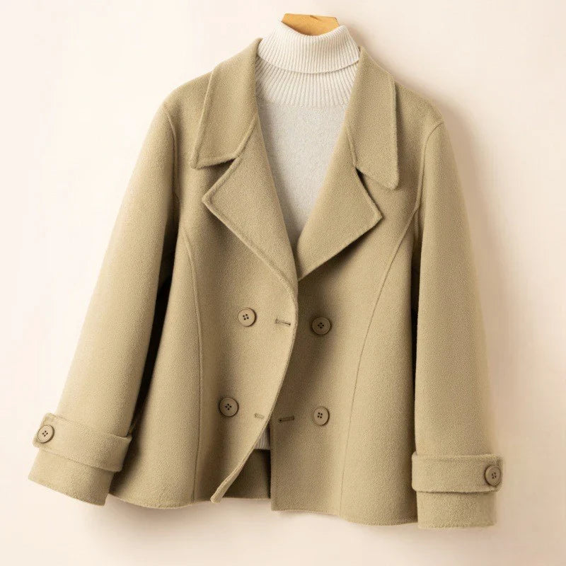 Women's Classic Tailored Double-Breasted Coat