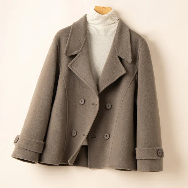 Women's Classic Tailored Double-Breasted Coat