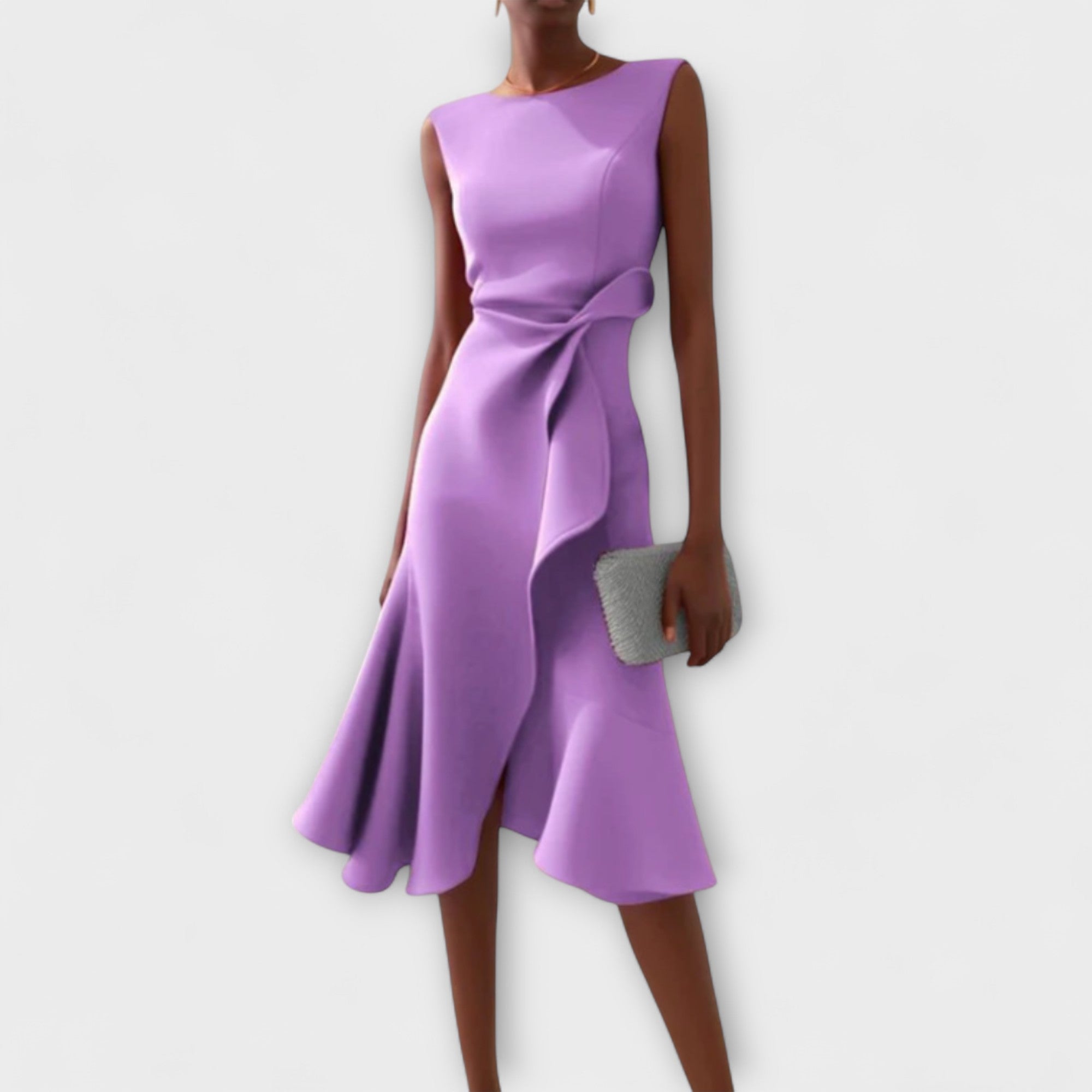 Elegant Women's Sleeveless Wrap Midi Dress