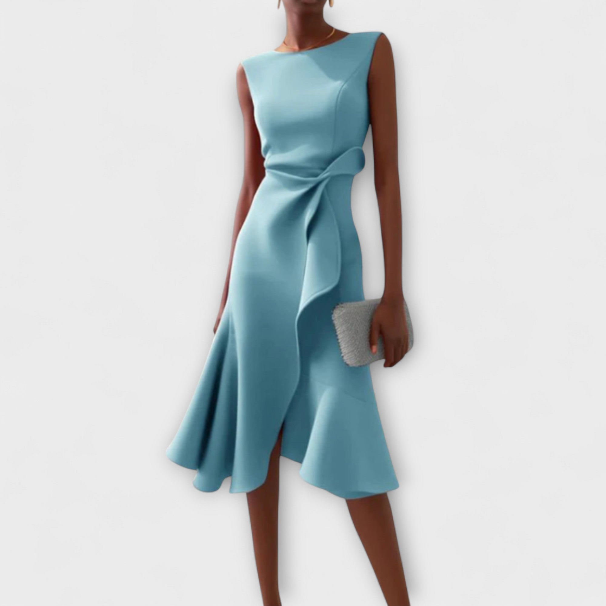 Elegant Women's Sleeveless Wrap Midi Dress