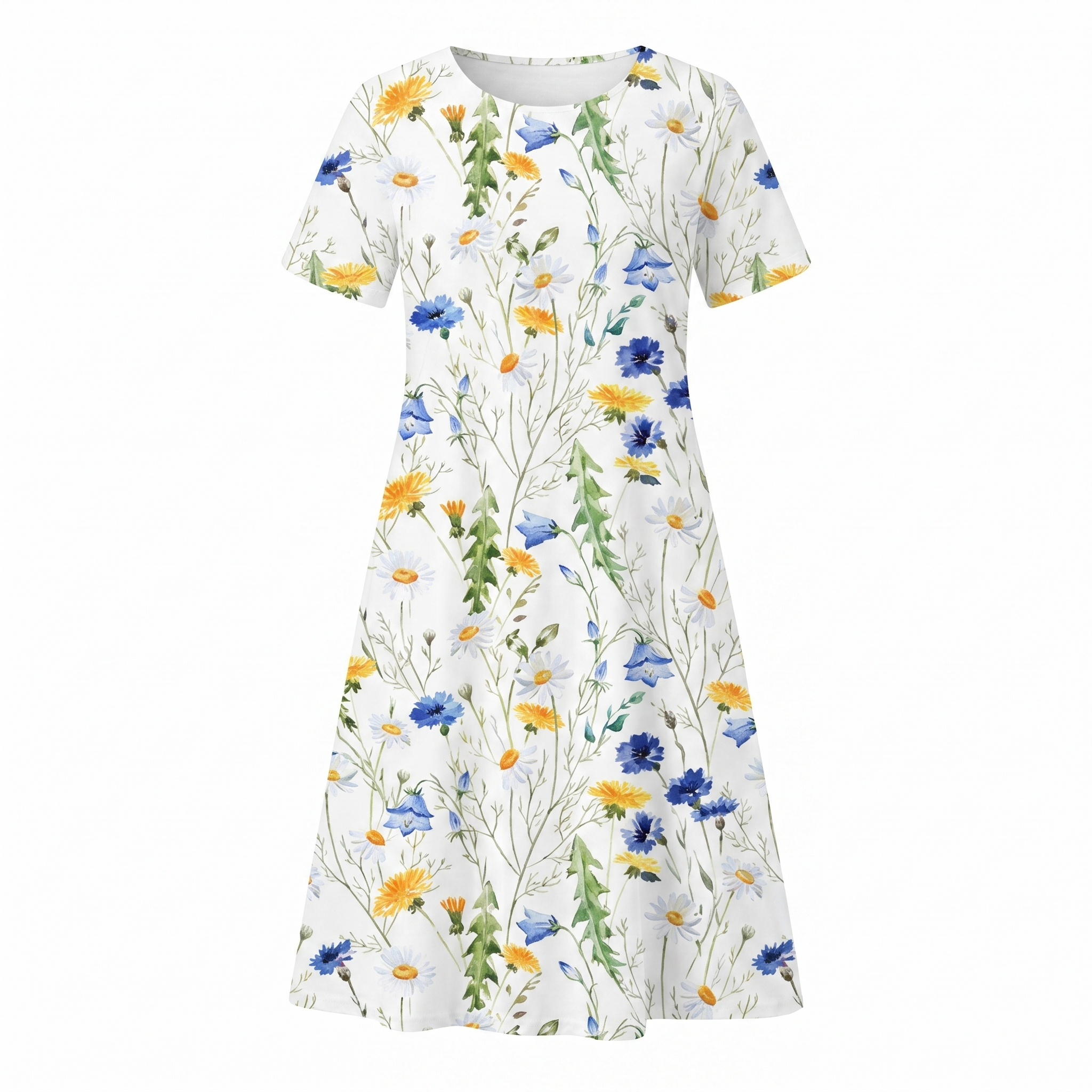Women's Casual Floral Style Print Midi Dress