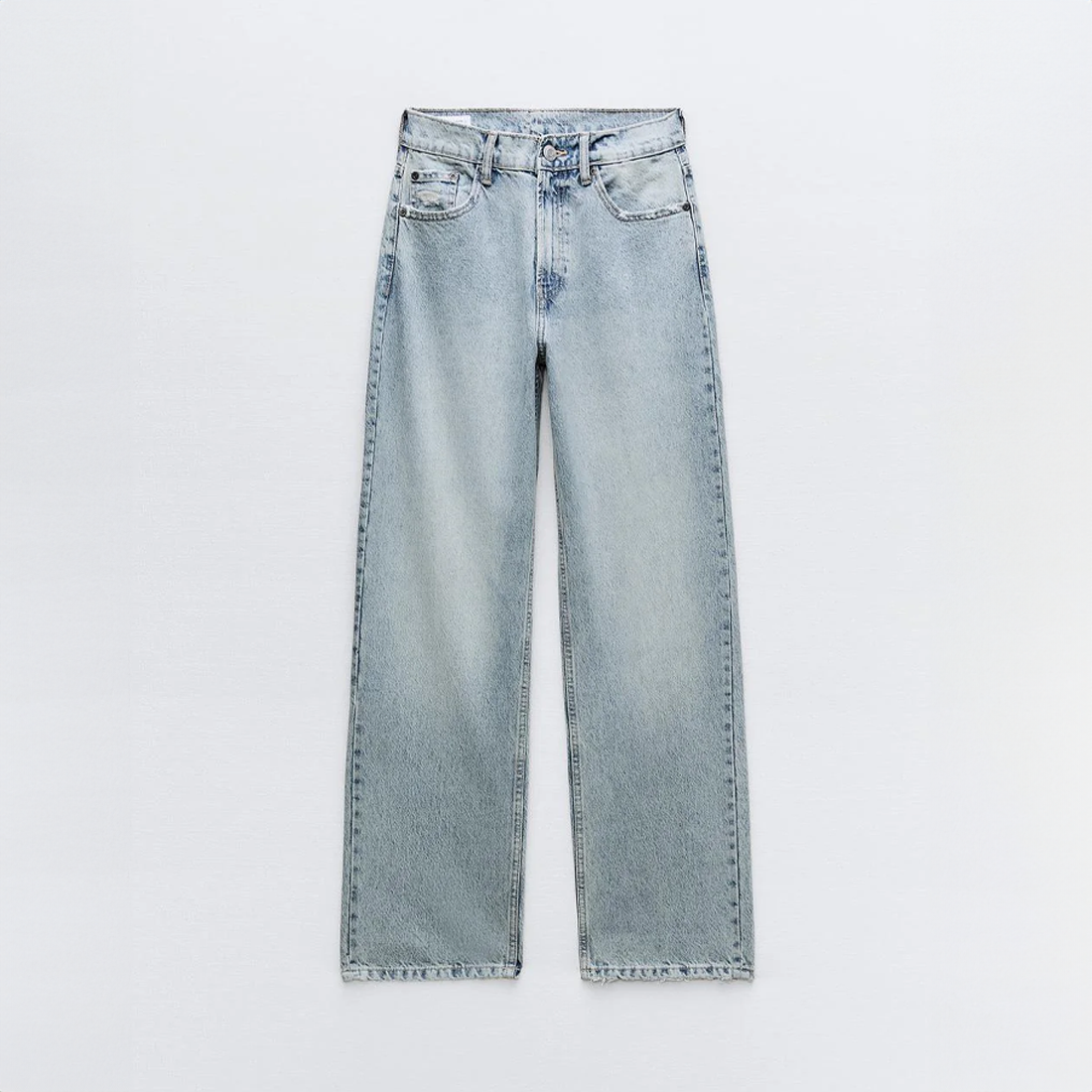Jeans de pierna ancha para mujer con bolsillos traseros en contraste