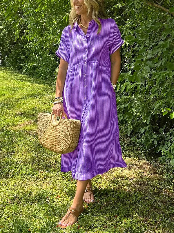 Wendy Pinstripe Shirt Dress for Women