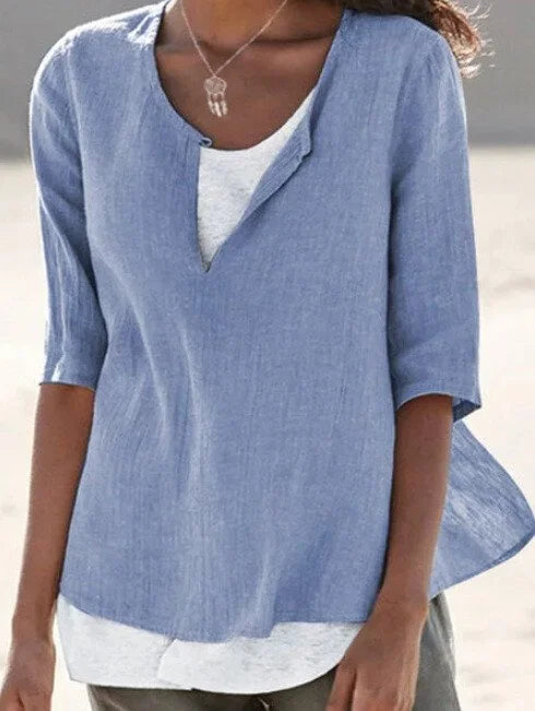 Women's Casual Layered V-Neck Blouse