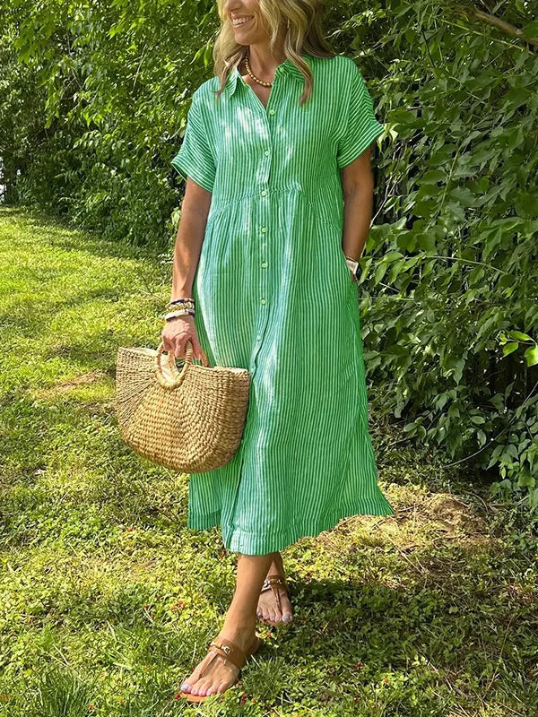 Wendy Pinstripe Shirt Dress for Women