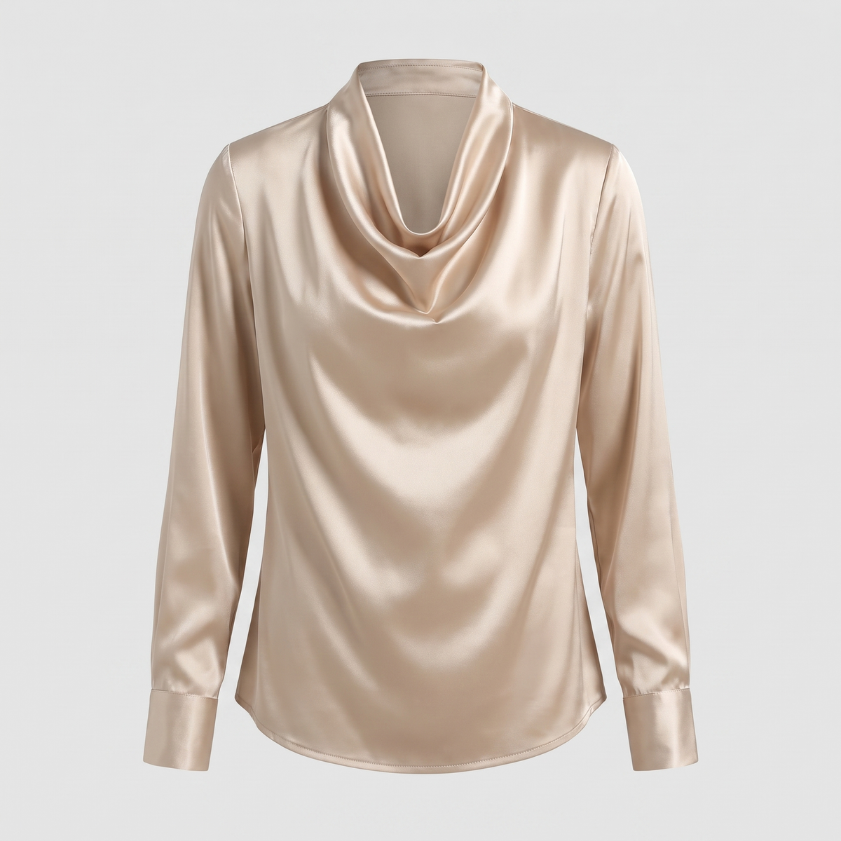 Women's Floral Print Cowl Neck Satin Blouse