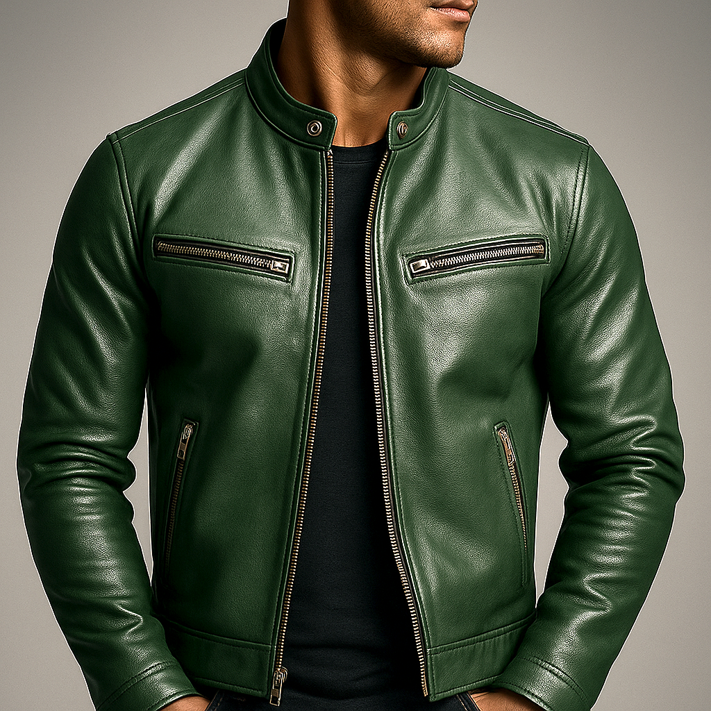 Men’s Classic Motorcycle Leather Jacket
