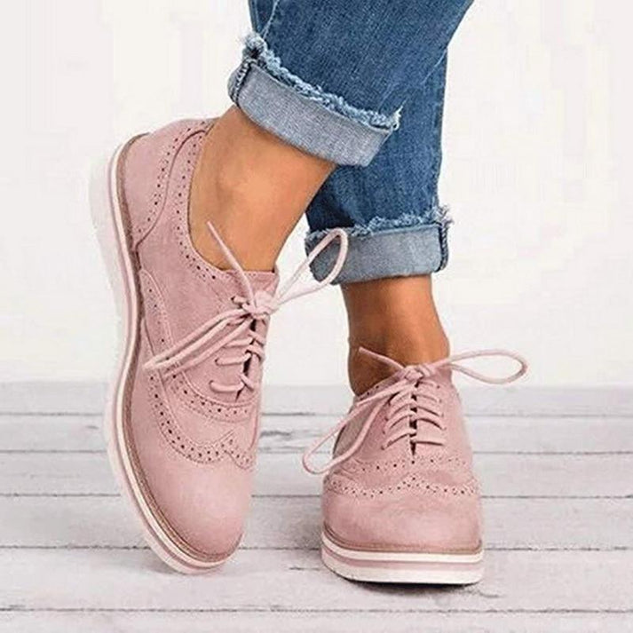 Γυναικεία Οξφόρντ Sneakers με Κορδόνια και Διακοσμητικά Brogue
