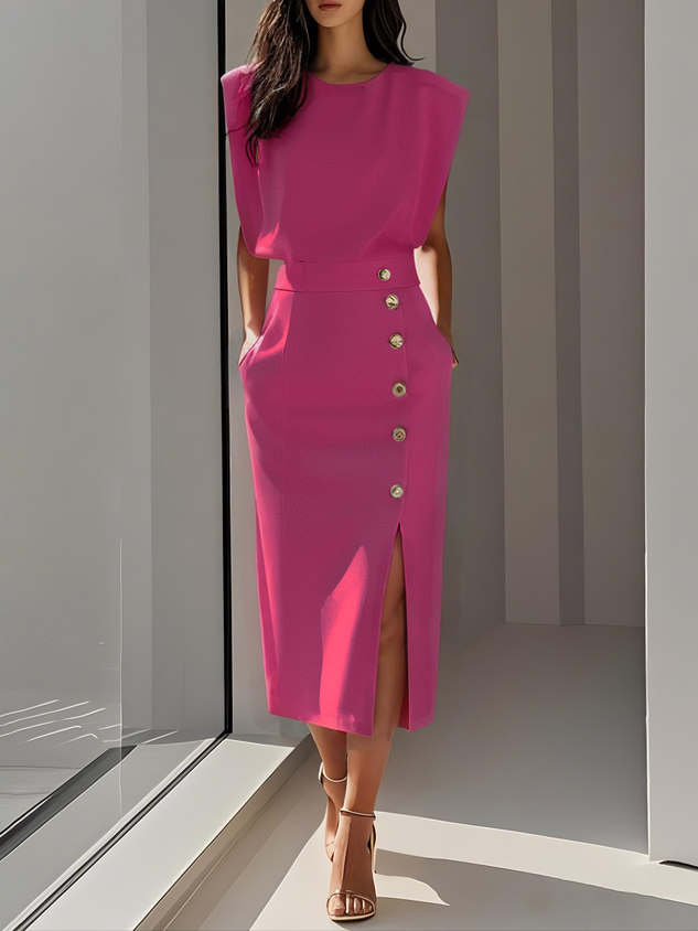 Robe midi ajustée moderne Élégante style minimaliste