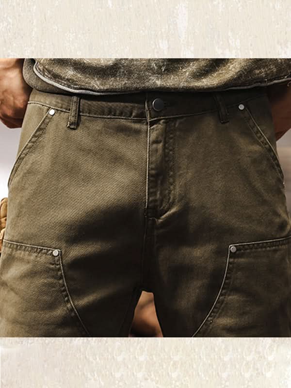 Pantaloni da lavoro utility da uomo a gamba dritta