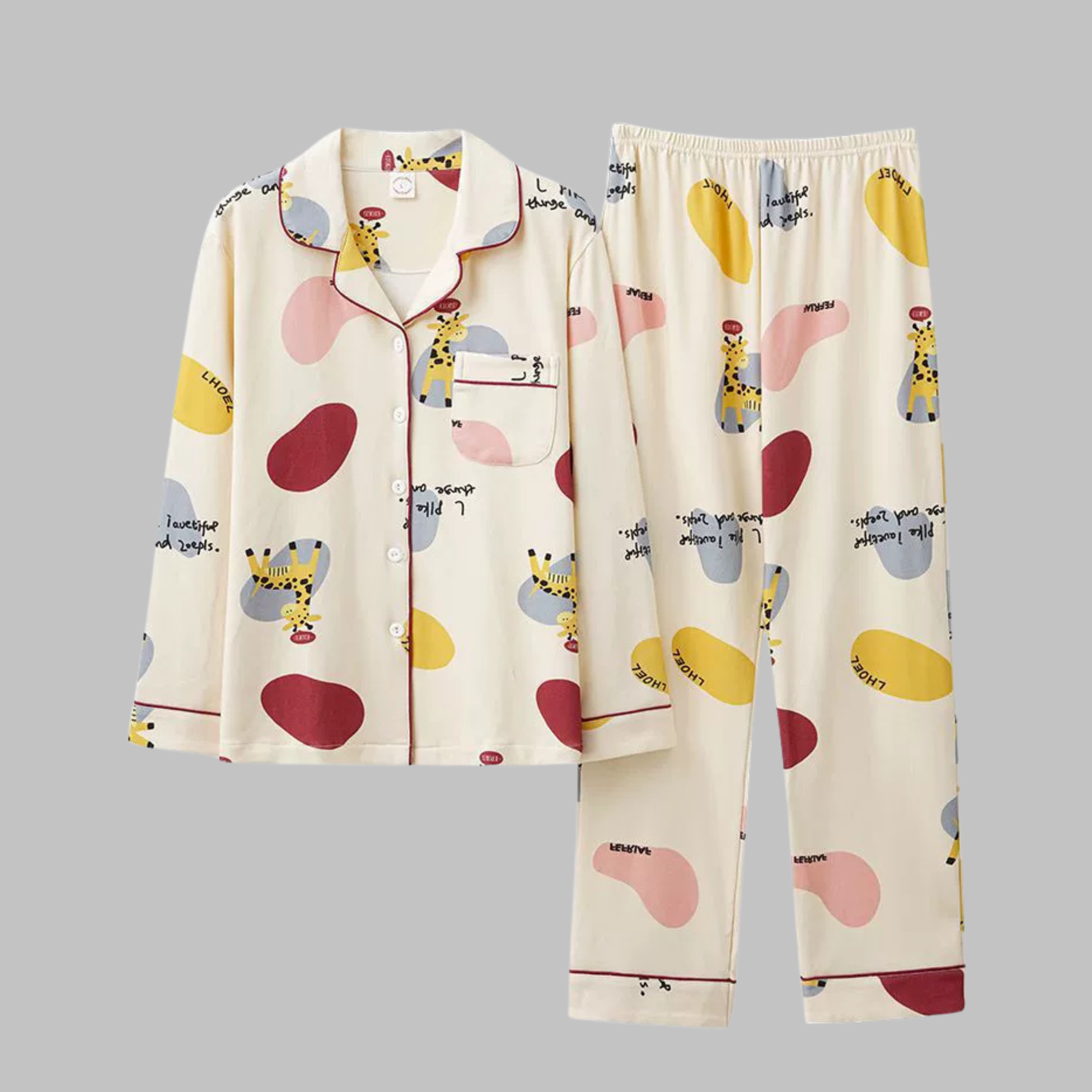 Ensemble de vêtements d’intérieur douillets à manches longues pour femme