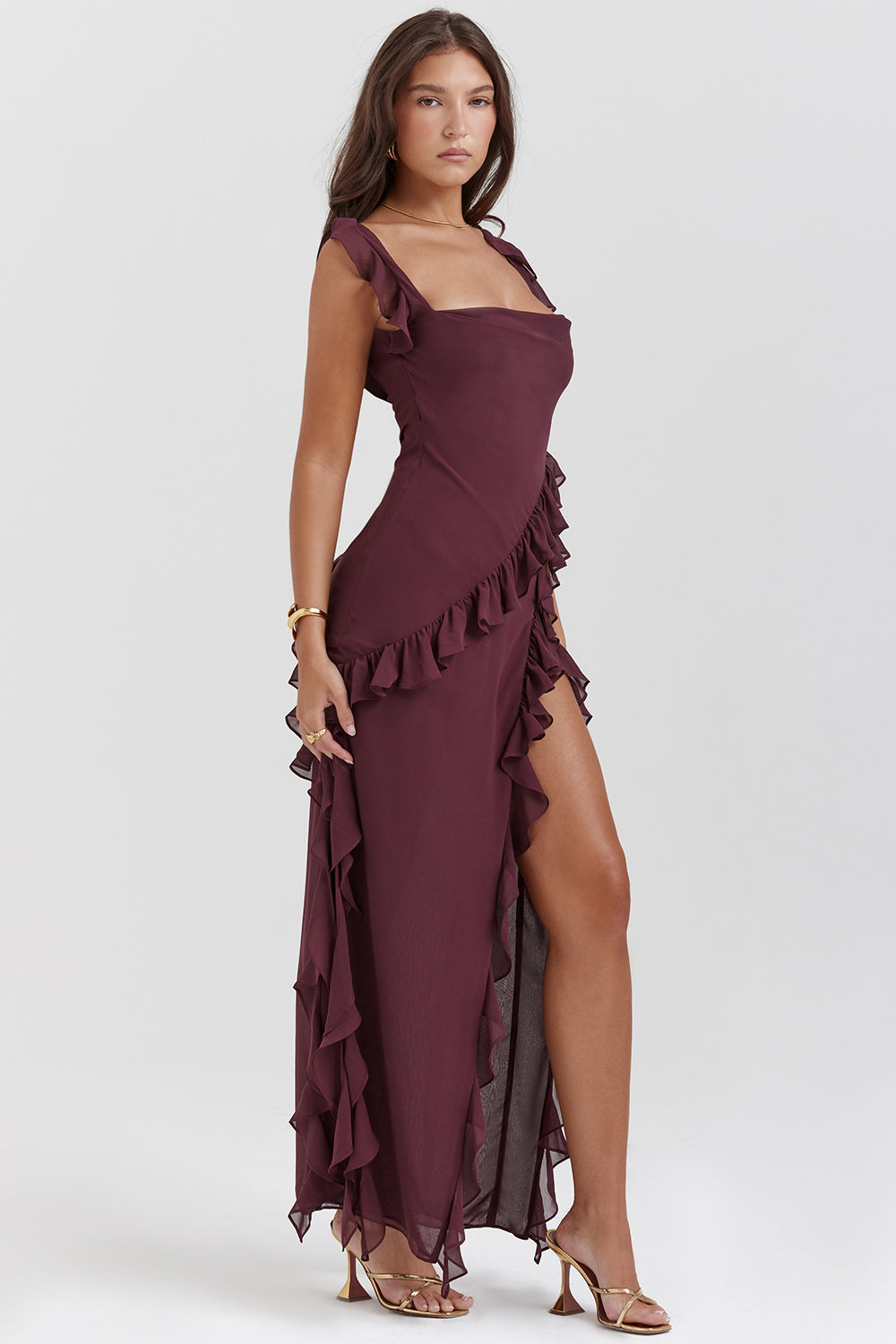 Robe midi à volants Ariella pour femme - Élégante et flatteuse