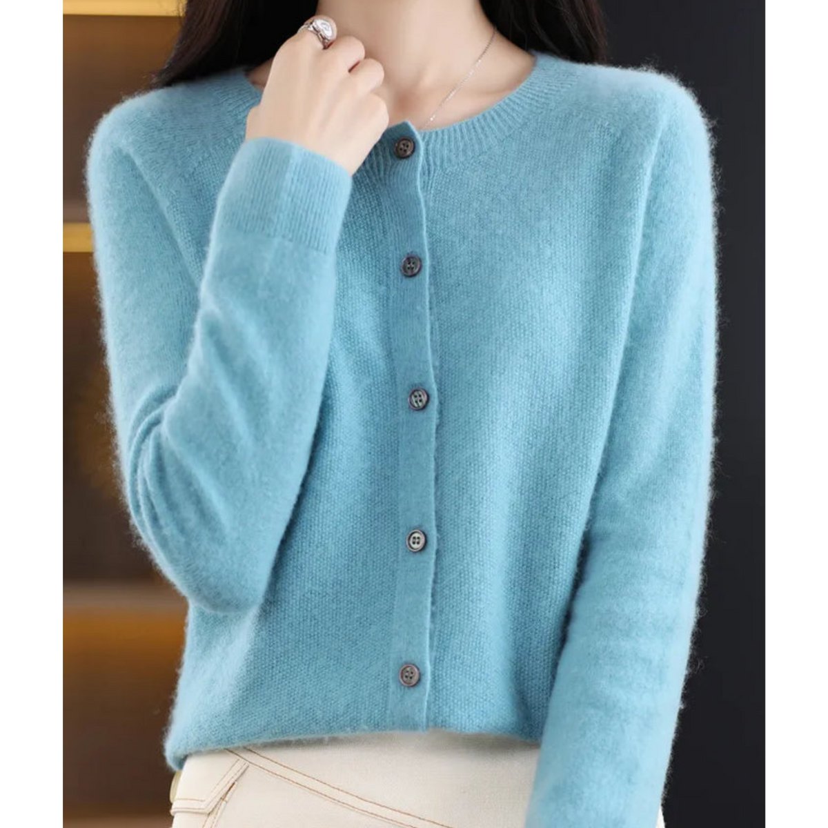 Cardigan en maille doux à manches longues pour femme