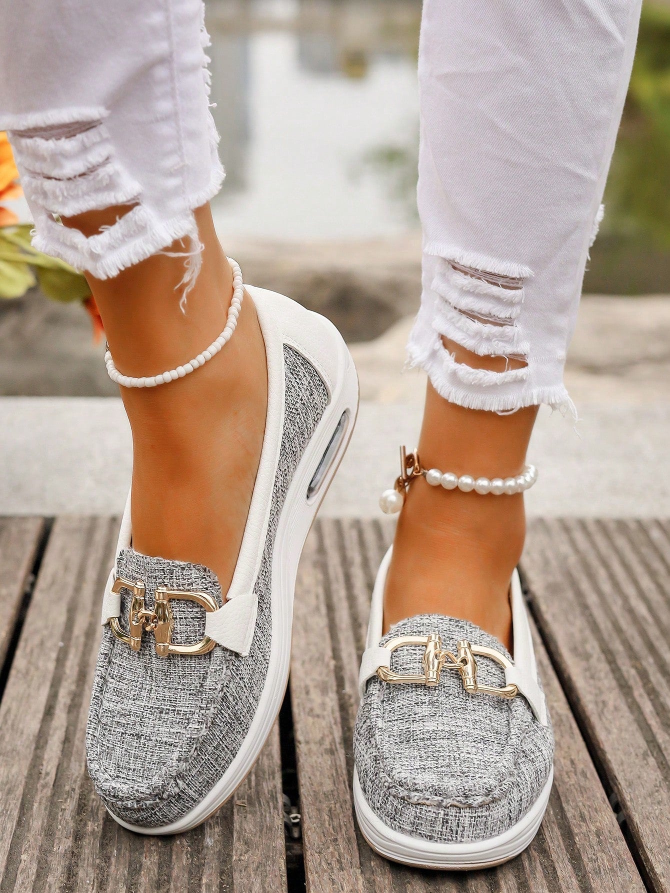 Stylish Flat Buckle Loafers for Women