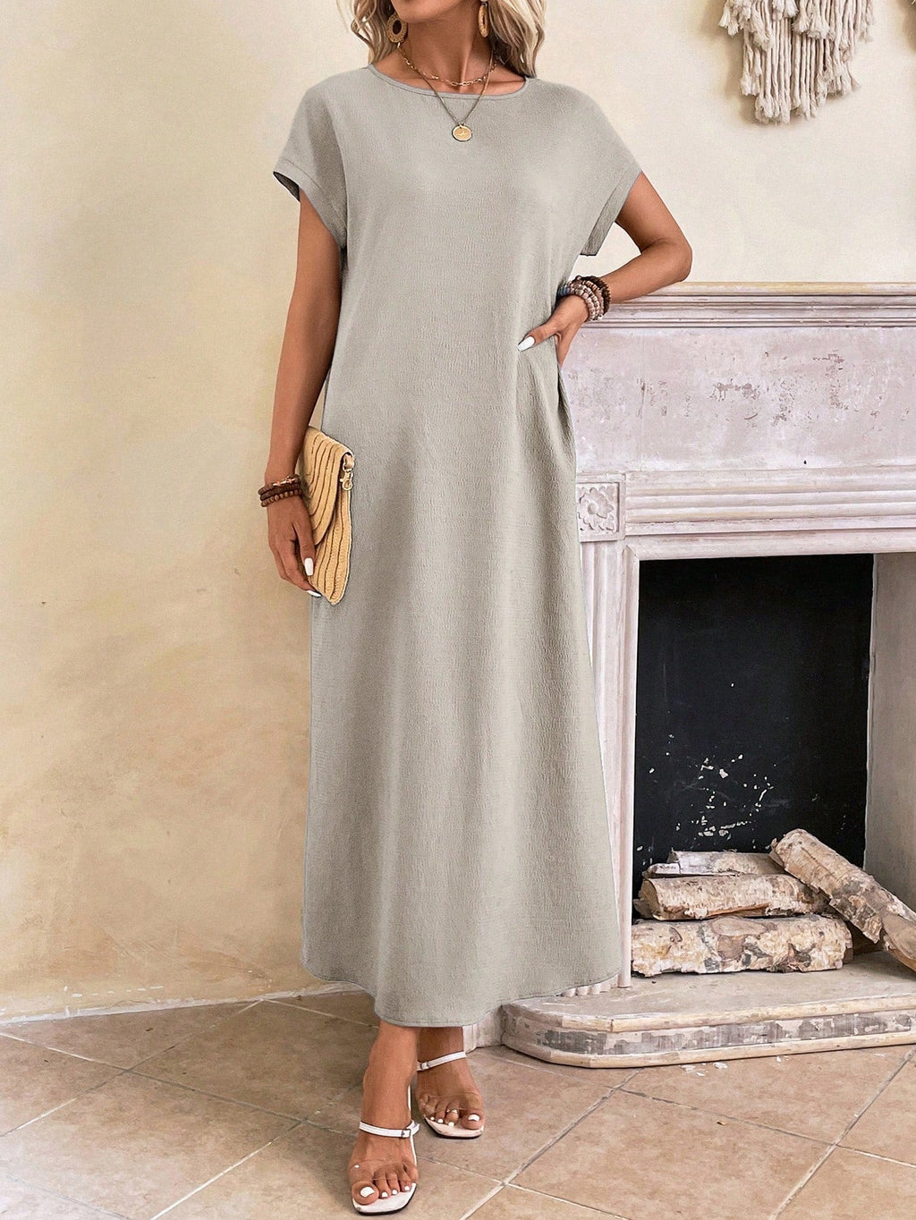 Stella - Casual Batwing Tunic Dress