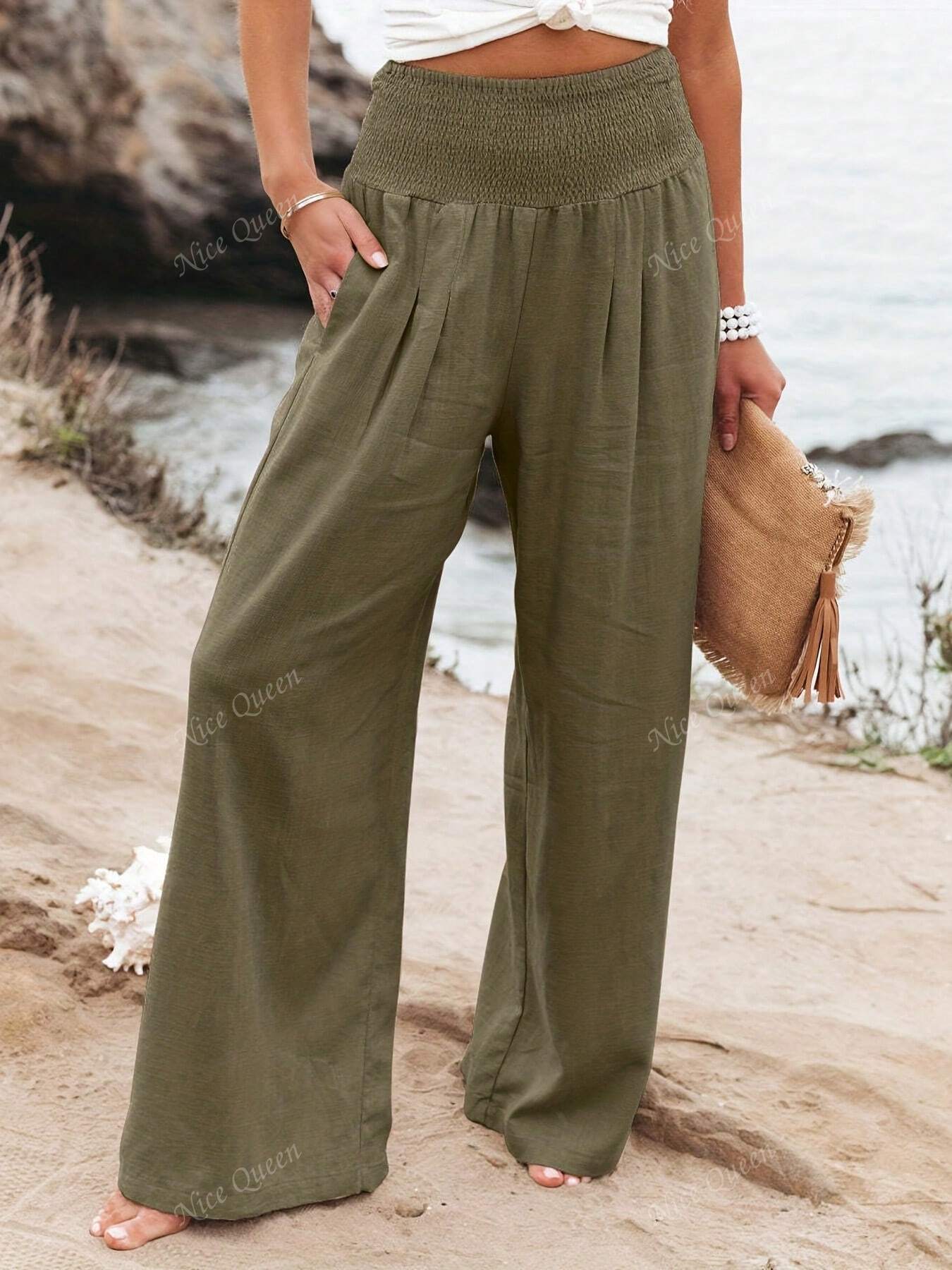 Melina - Wide Leg Linen Pants