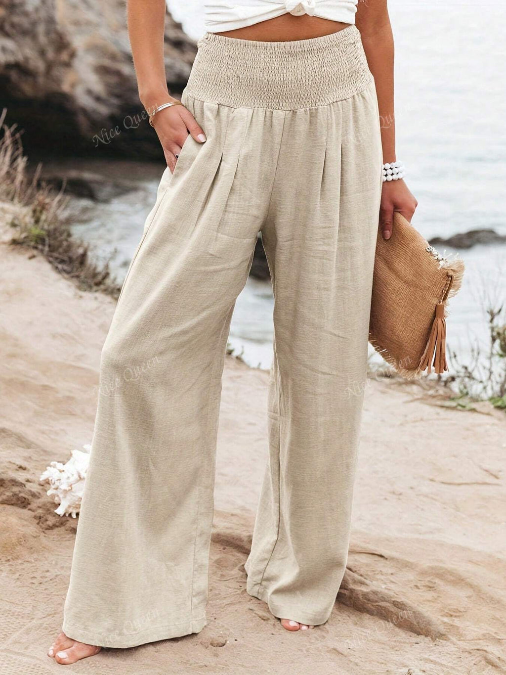 Melina - Wide Leg Linen Pants