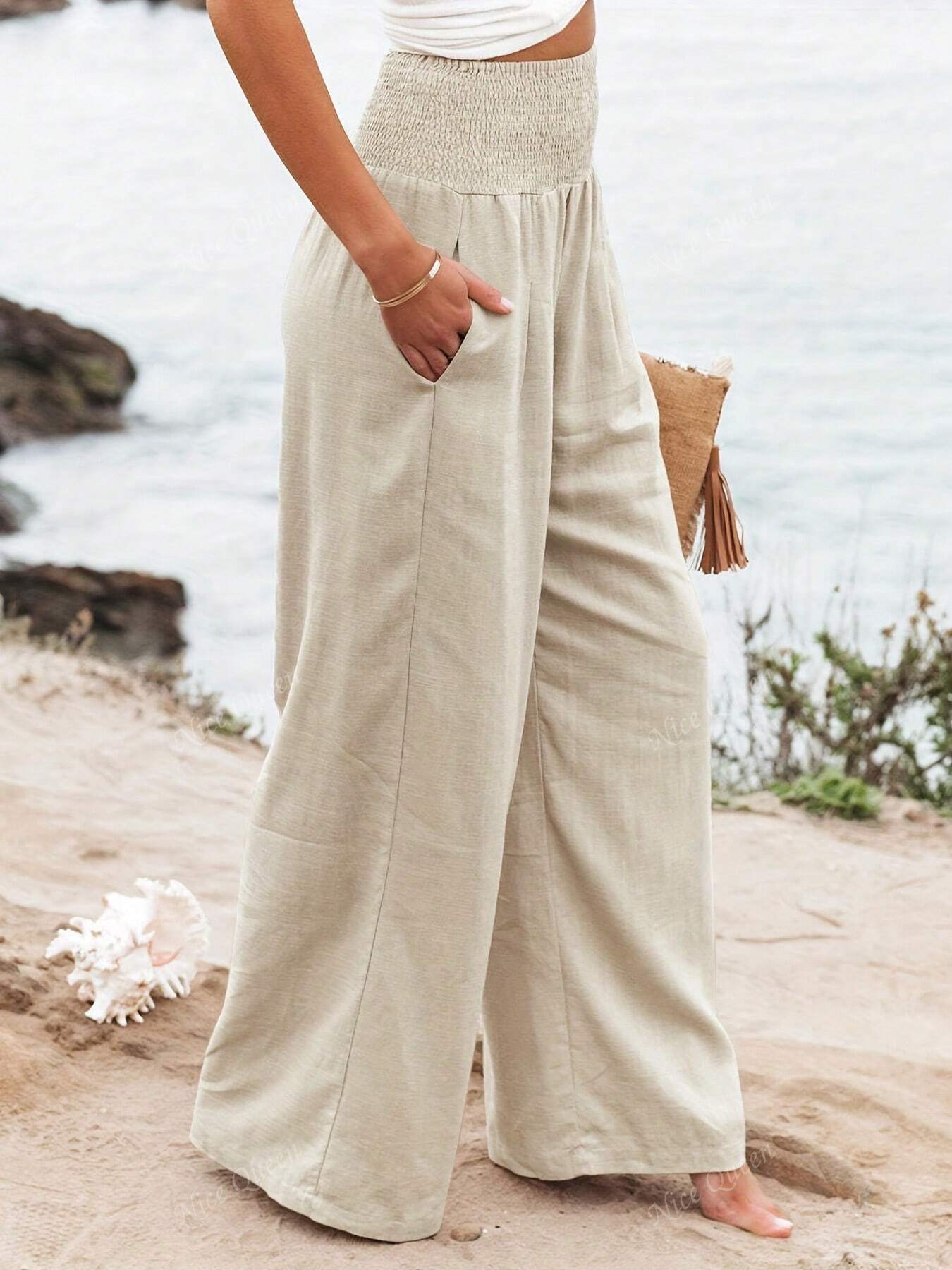 Melina - Wide Leg Linen Pants