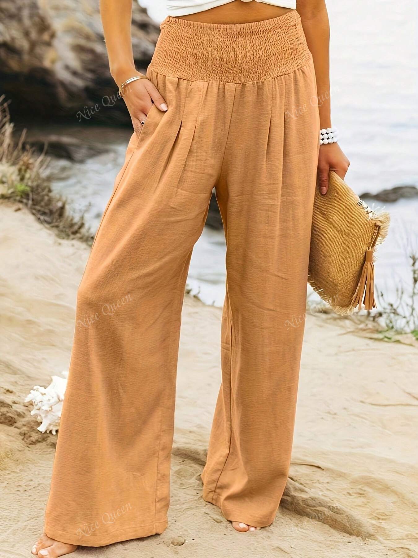 Melina - Wide Leg Linen Pants
