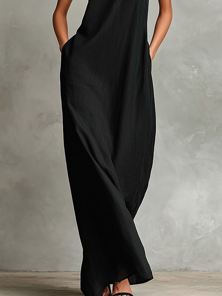 Women’s Sleeveless High Neck Maxi Dress