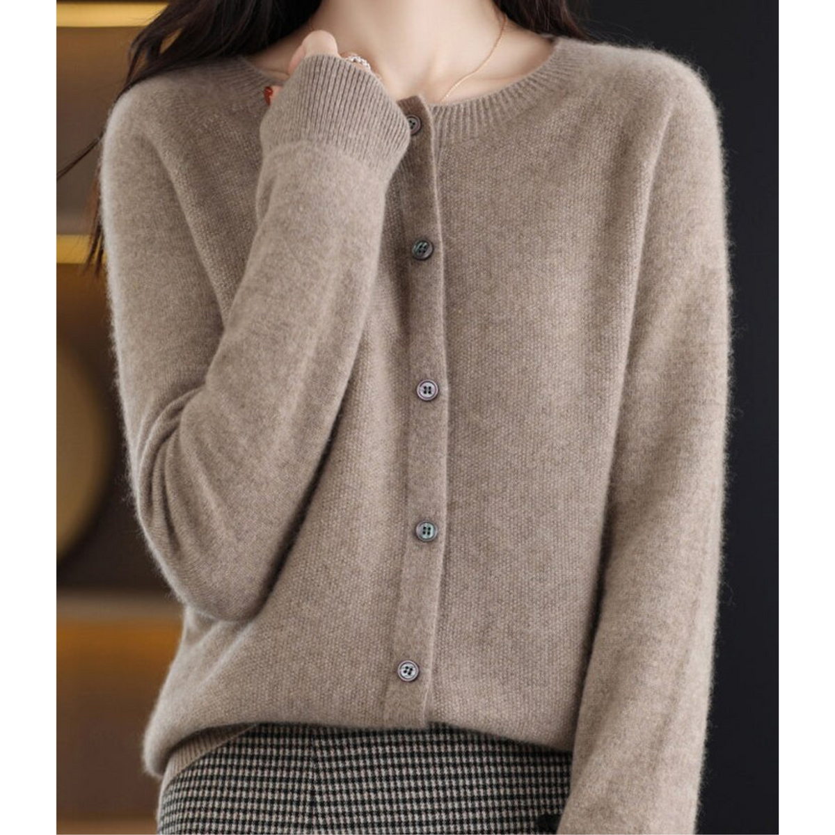 Cardigan en maille doux à manches longues pour femme