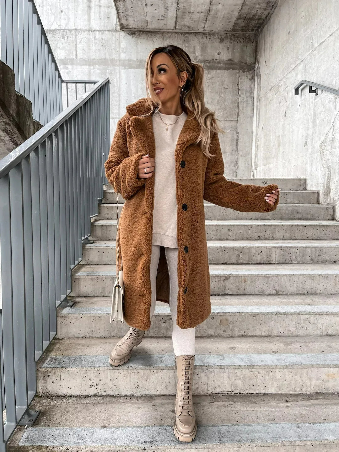 Emma - Elegant Plush Trench Coat