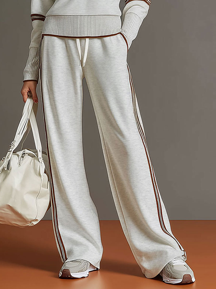 Women's Half-Zip Sweatshirt & Wide-Leg Trouser Co-Ord Set
